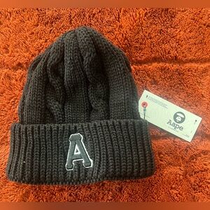 Aape Men's Black Knit Beanie